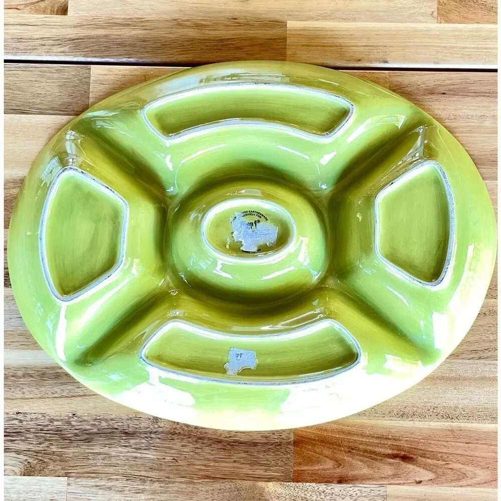 NWT Colorful Pier1 Urban Dot 5 Divided Oval Relish Chip Dip Serving Tray Platter